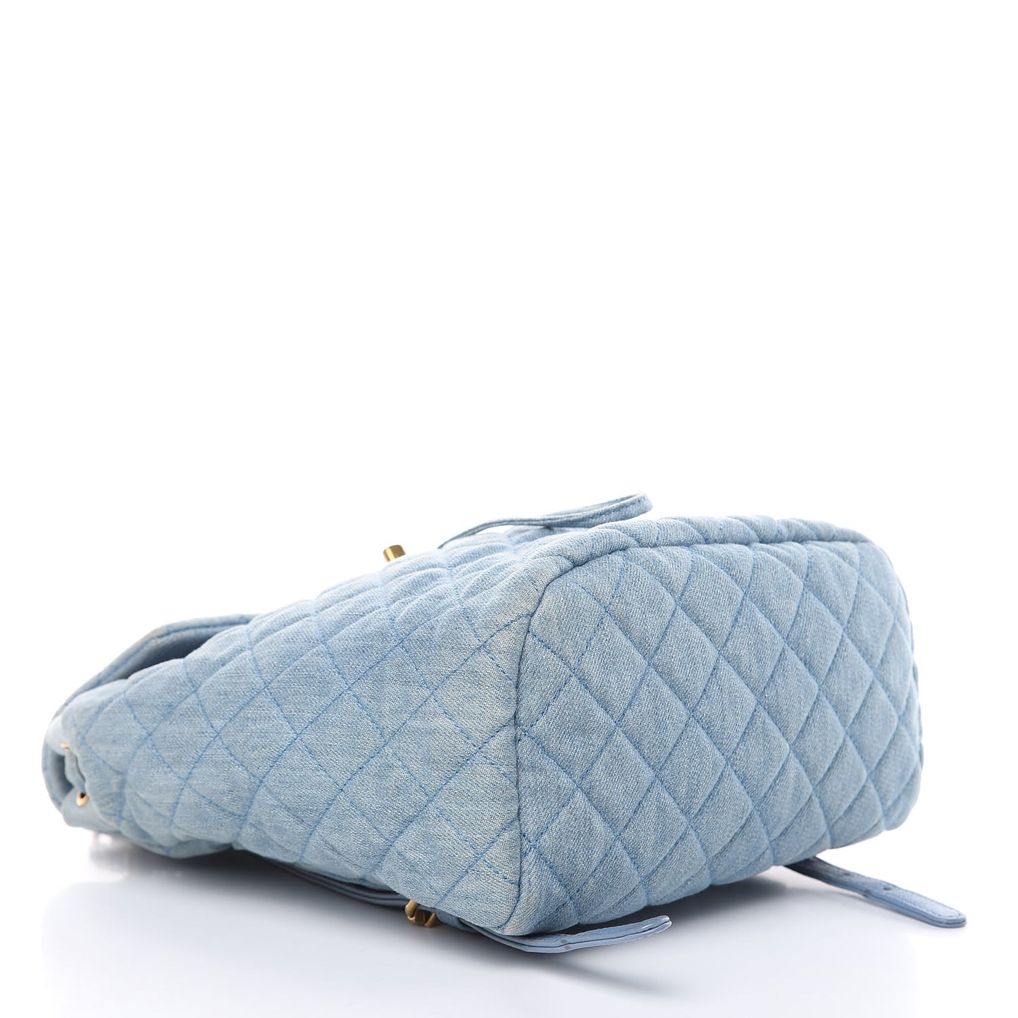 Washed Denim Quilted Small Urban Spirit Backpack Light Blue