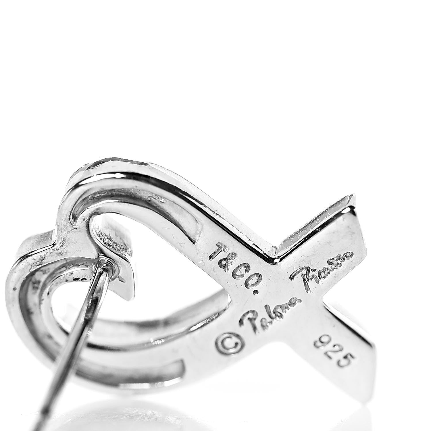 Tiffany Sterling Silver Small Paloma Picasso Loving Heart Earrings 4 of 4
