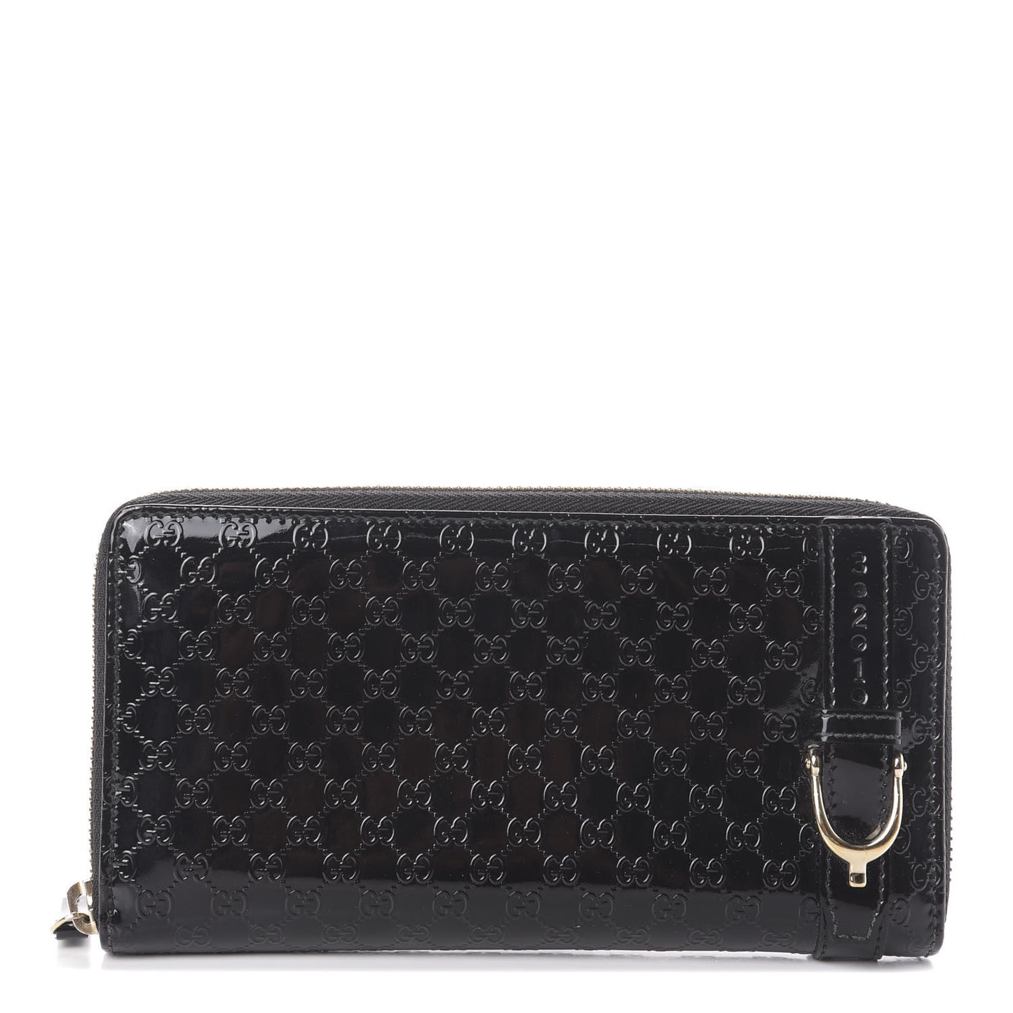 Patent Microguccissima Nice Zip Around Wallet Black