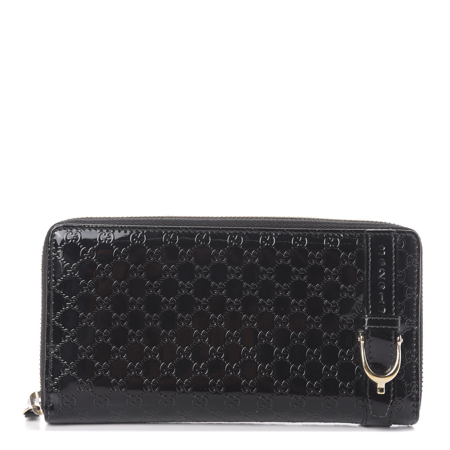 Gucci Patent Microguccissima Nice Zip Around Wallet Black 1 of 6
