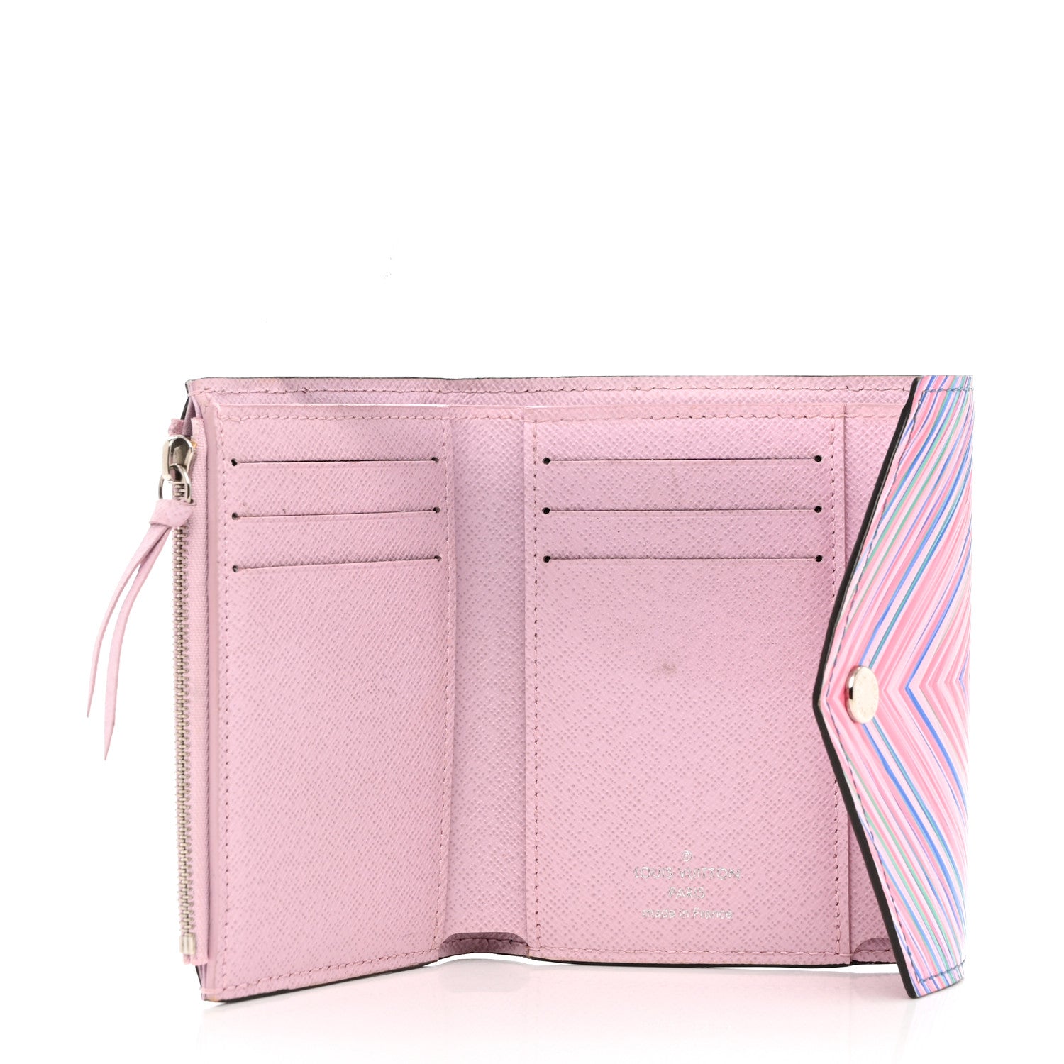 Louis Vuitton Epi Tropical Victorine Wallet Blue Rose 5 of 9