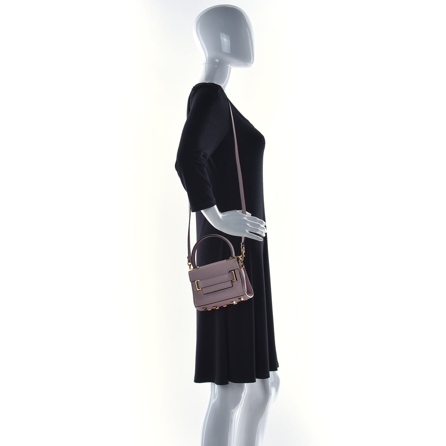 Grained Calfskin Mini My Rockstud Frame Bag Poudre