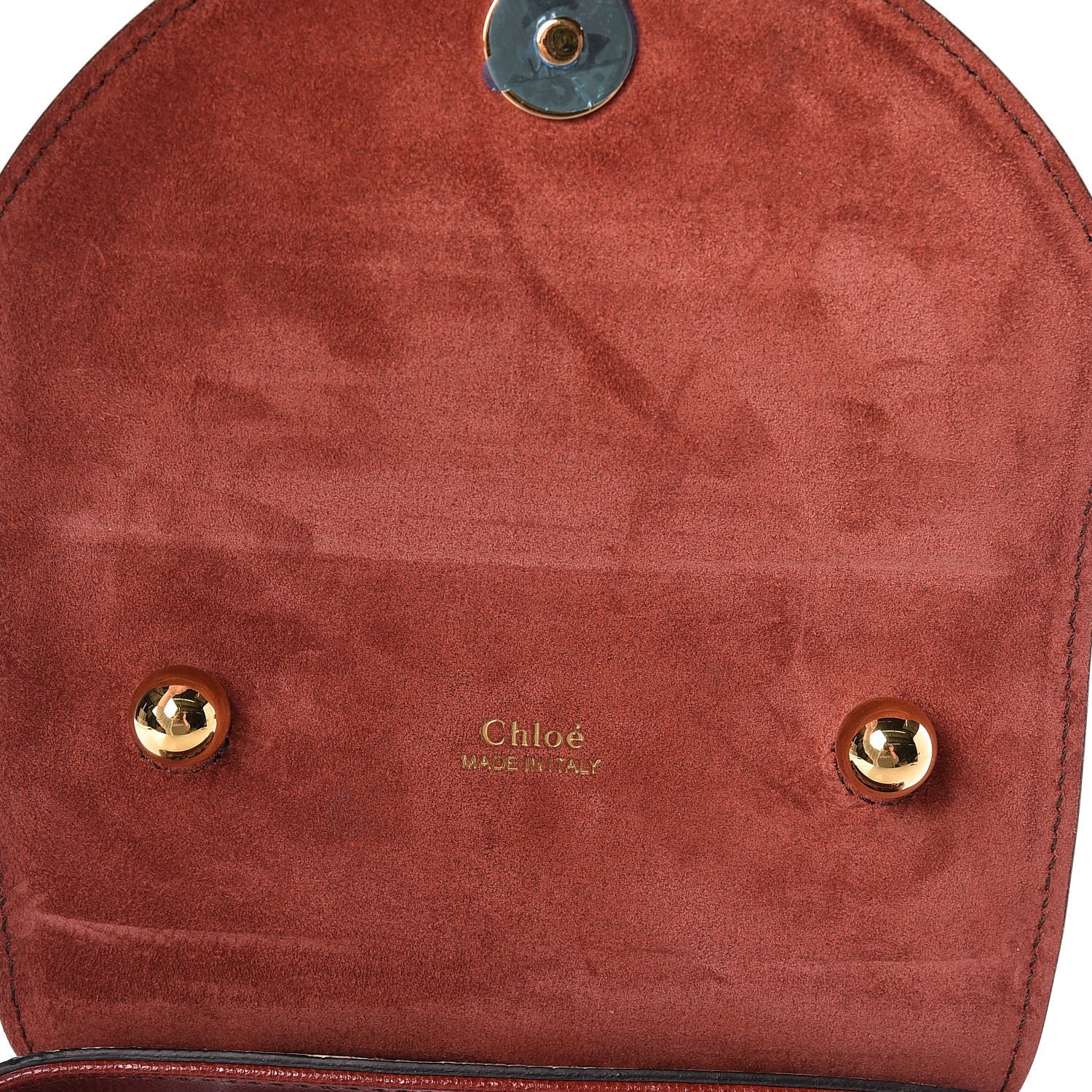 Chloe Calfskin Lizard Embossed Small Aby Lock Sepia Brown 13 of 13