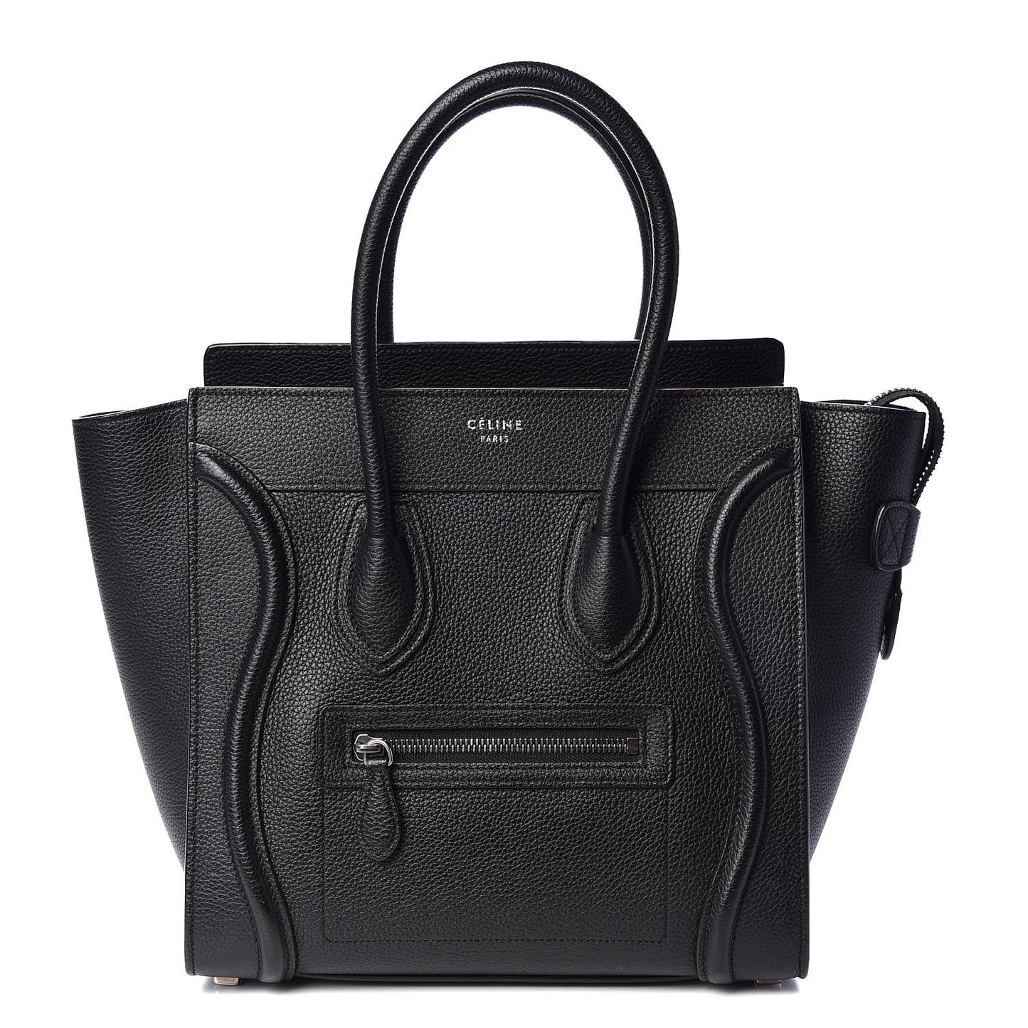 Drummed Calfskin Micro Luggage Black