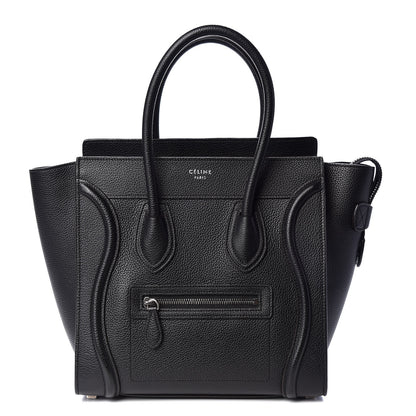 Celine Drummed Calfskin Micro Luggage Black 1 of 9