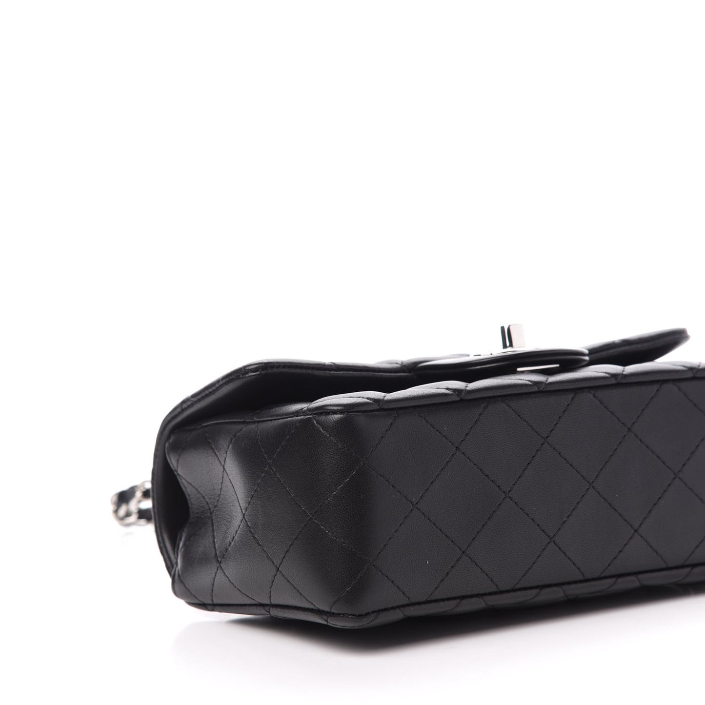 Lambskin Quilted Mini Rectangular Flap Black