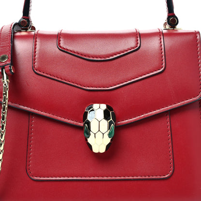 Bulgari Calfskin Serpenti Forever Top Handle Red 9 of 12