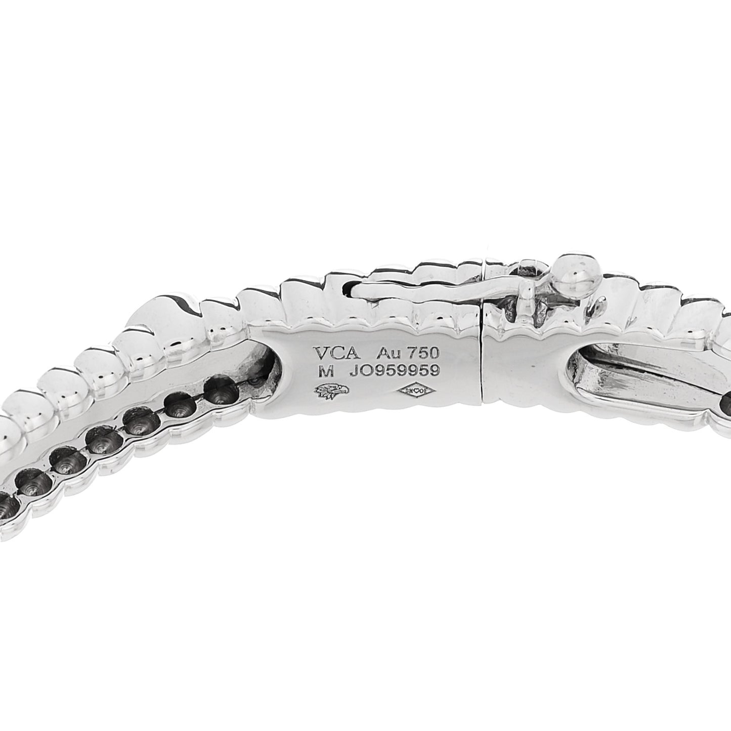 18K White Gold Diamond Perlee Sweet Clovers Bracelet M