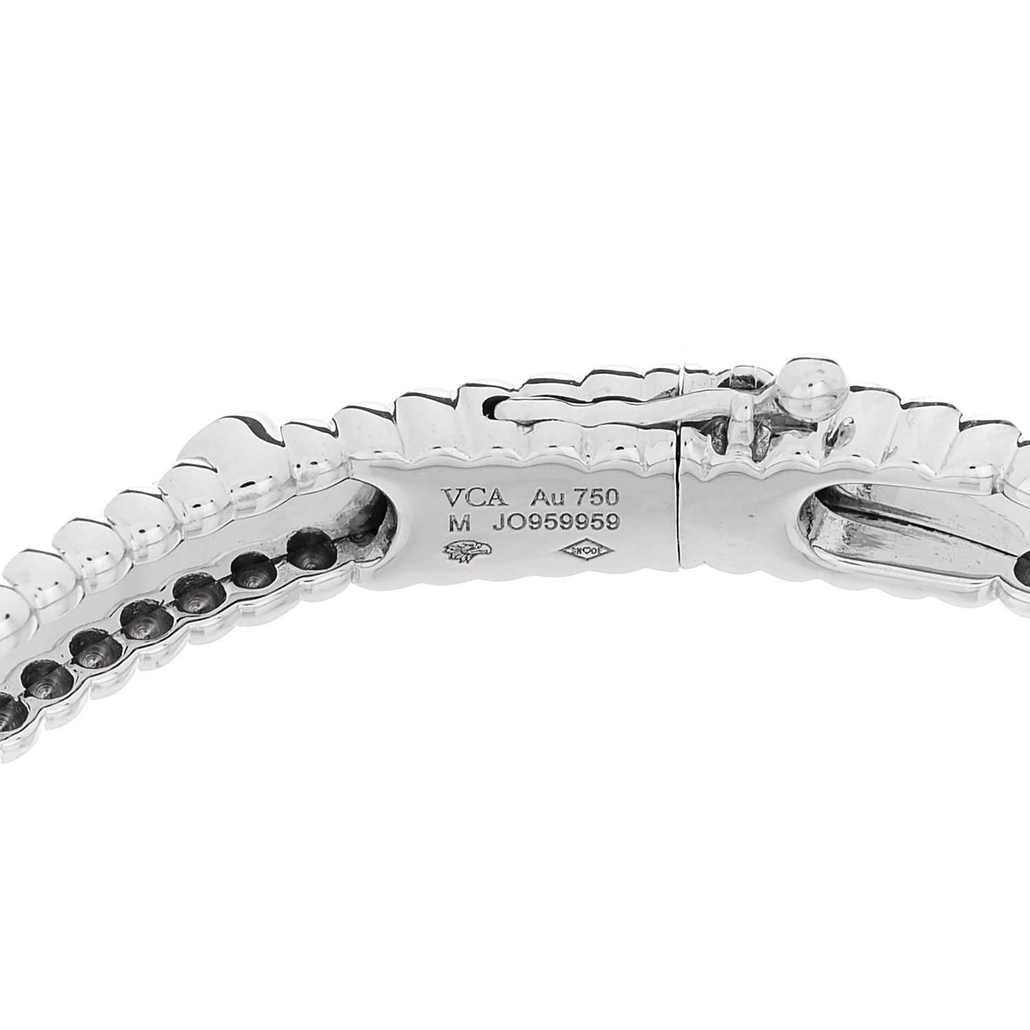 Van Cleef & Arpels 18K White Gold Diamond Perlee Sweet Clovers Bracelet M 3 of 4