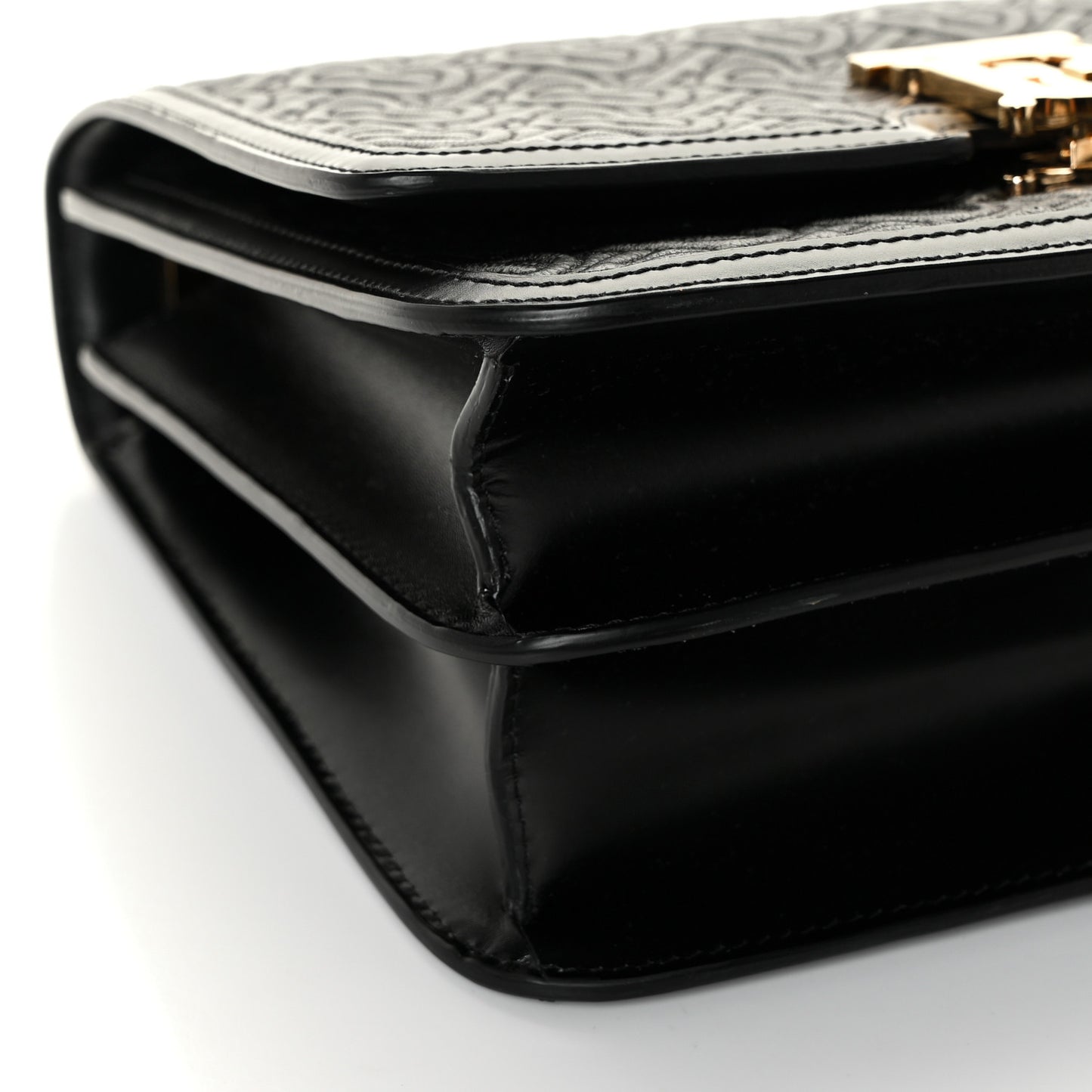 Calfskin Monogram Embossed Medium TB Chain Bag Black