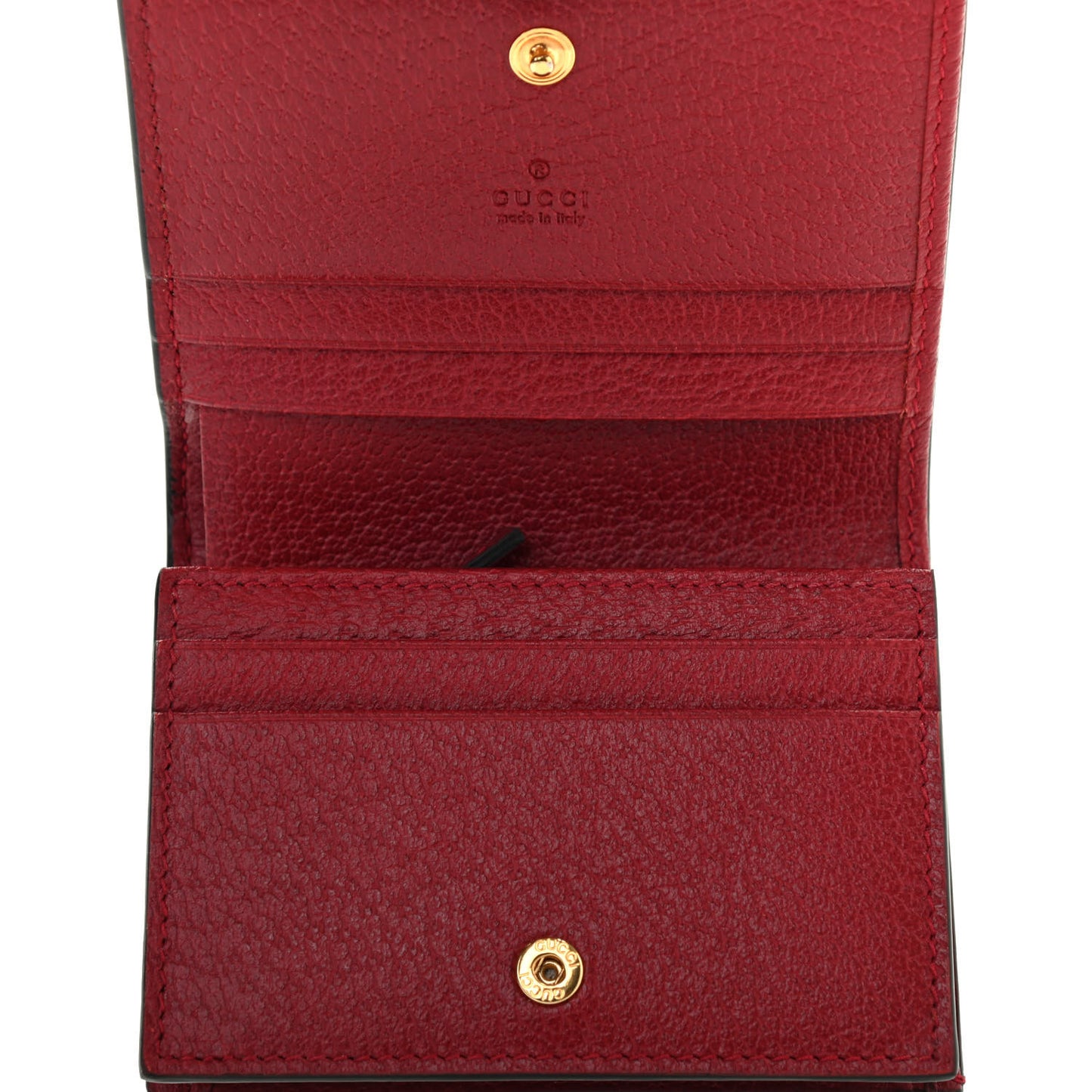 GG Supreme Monogram Flora Web Ophidia Card Case Red