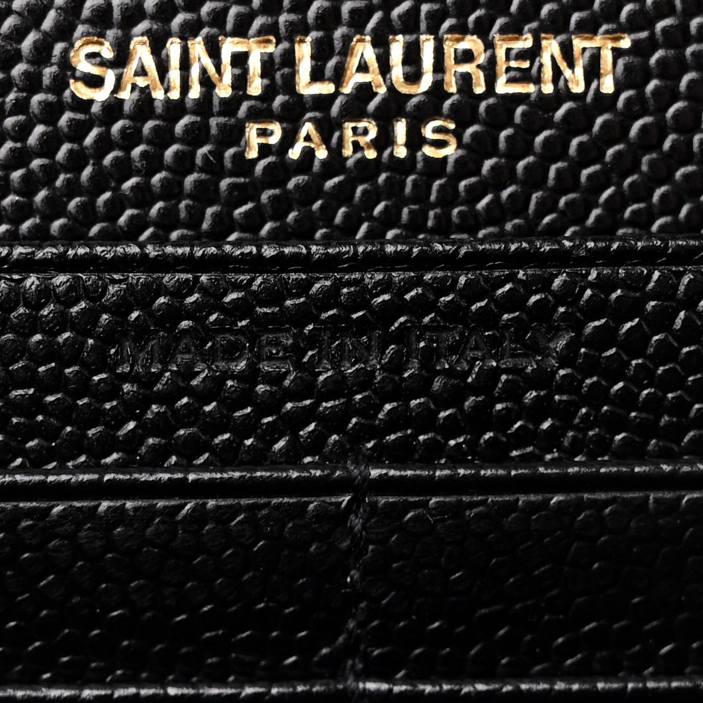 Grain De Poudre Matelasse Chevron Monogram Chain Wallet Black