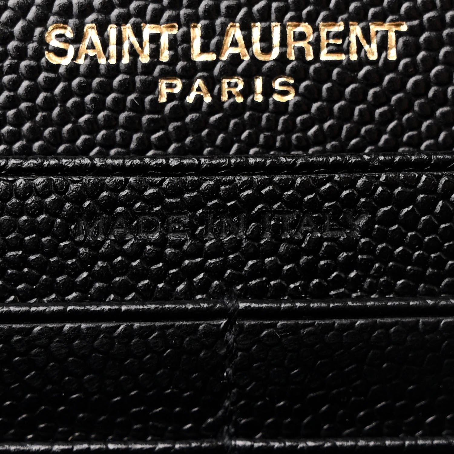 Saint Laurent Grain De Poudre Matelasse Chevron Monogram Chain Wallet Black 8 of 12