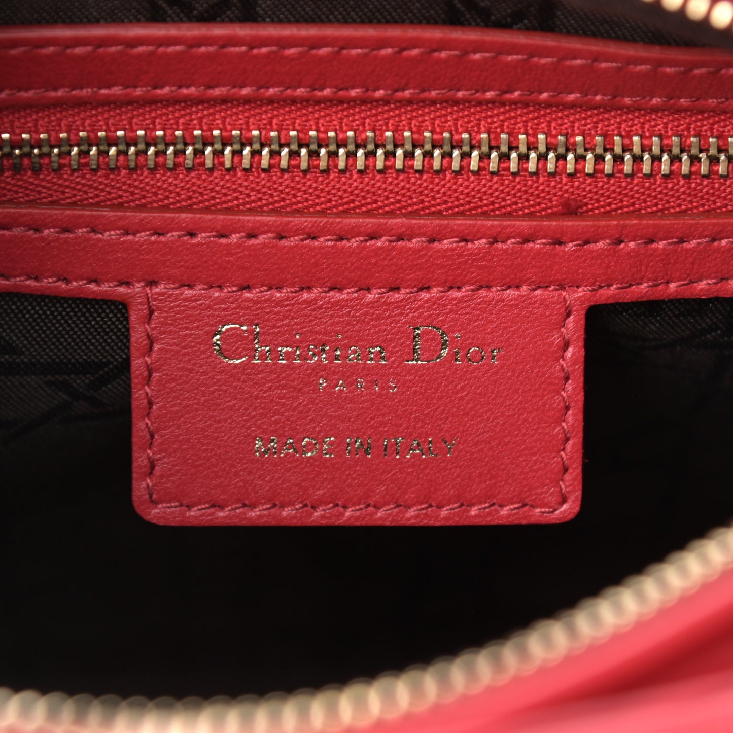 Lambskin Cannage Medium Lady Dior Red