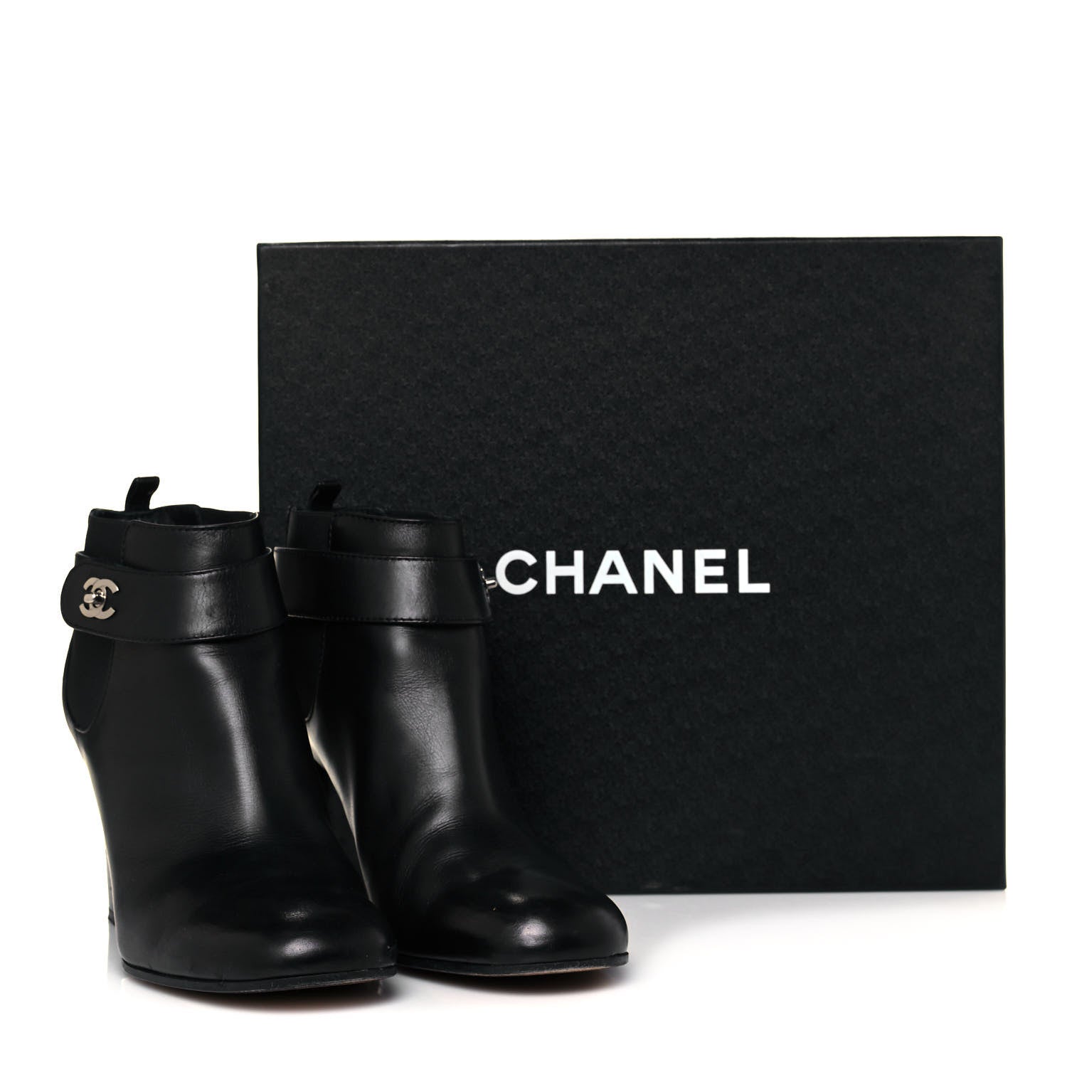 Chanel Calfskin CC Turnlock Ankle Boots 40.5 Black 13 of 13