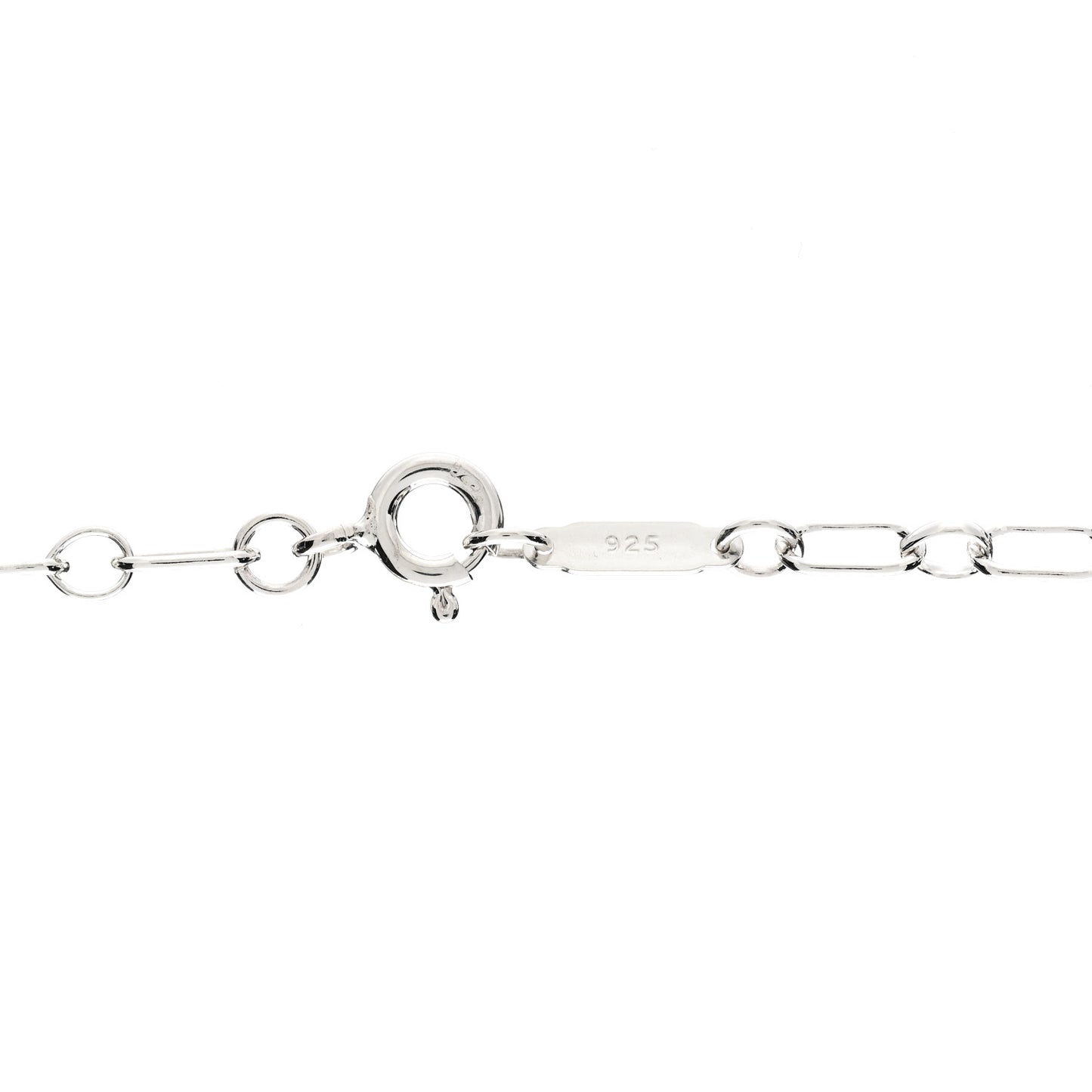 Sterling Silver Heart Lock Pendant Link Necklace