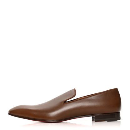 Christian Louboutin Calfskin Mens Dandelion Flat Loafers 45.5 Havane 1 of 9