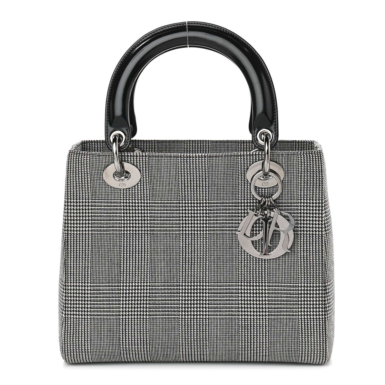 Christian Dior Patent Canvas Medium Lady Dior Black 1 of 9