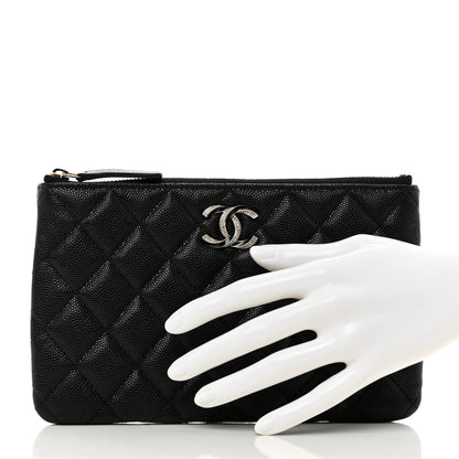 Chanel Caviar Quilted Crystal Enamel Cosmetic Case Black 2 of 8