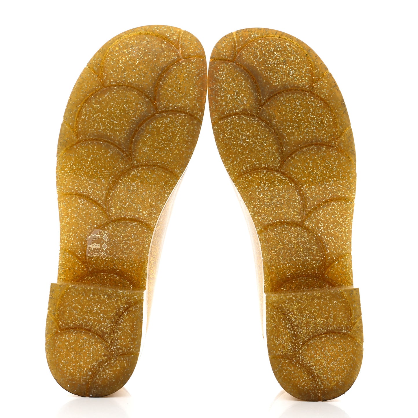 Glitter Rubber Jelly Sandals 38 Gold