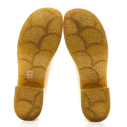 Bottega Veneta Glitter Rubber Jelly Sandals 38 Gold 5 of 7
