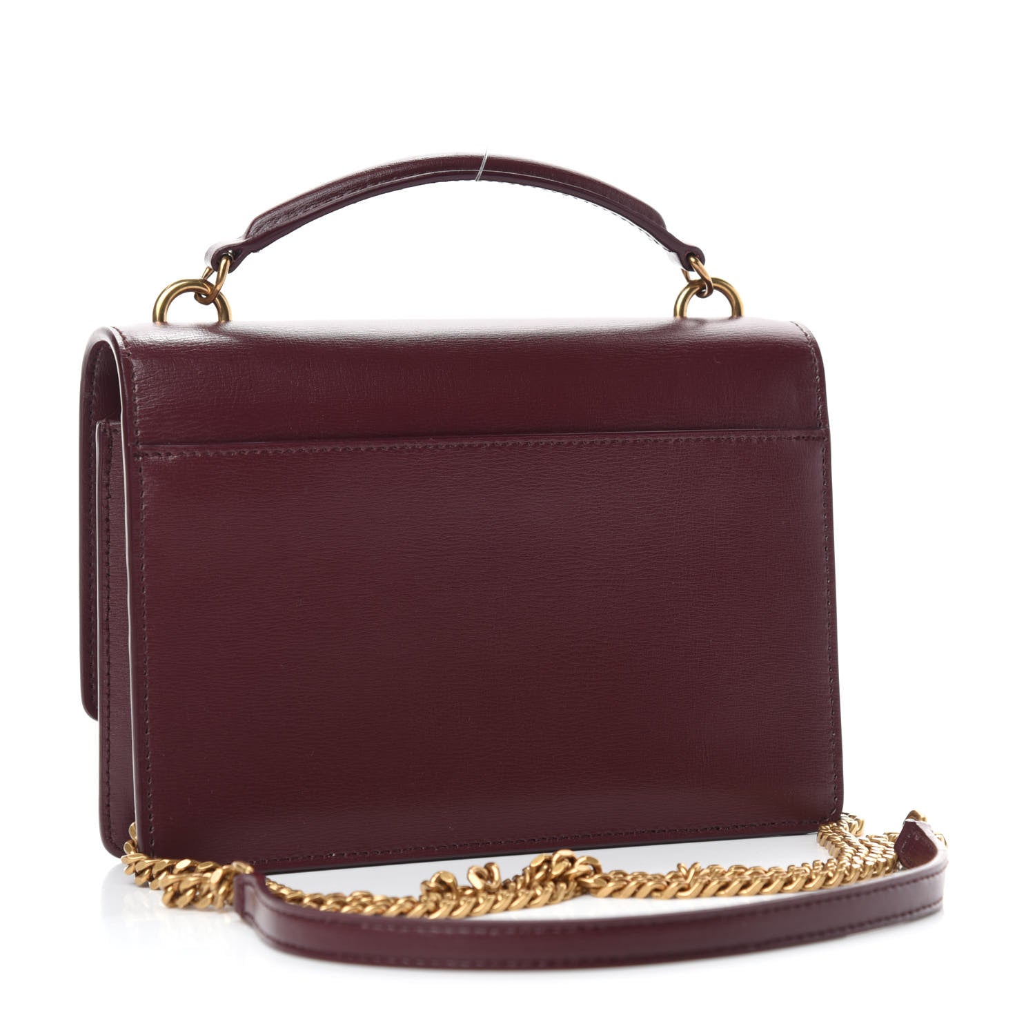Saint Laurent Calfskin Monogram Sunset Chain Wallet New Red 3 of 10