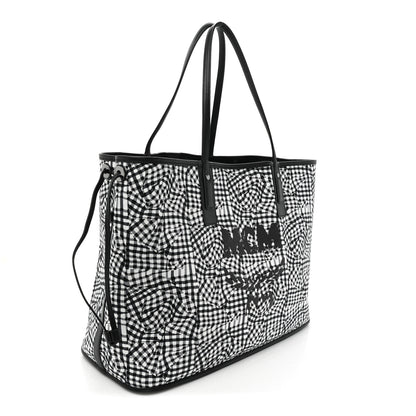 MCM Visetos Large Liz Reversible Shopper Tote Black 5 of 16