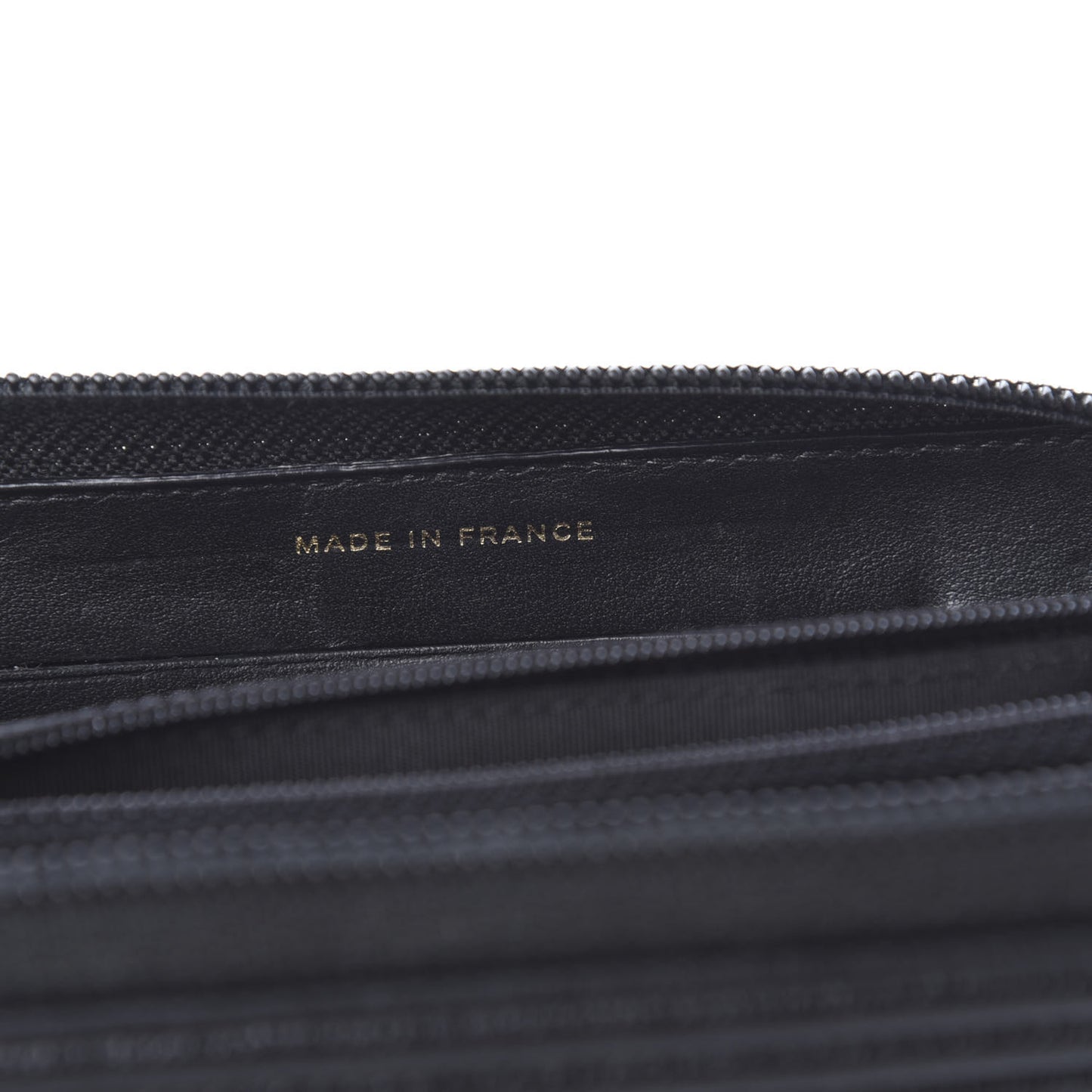 Caviar Quilted Small Boy Zip Around Wallet Black