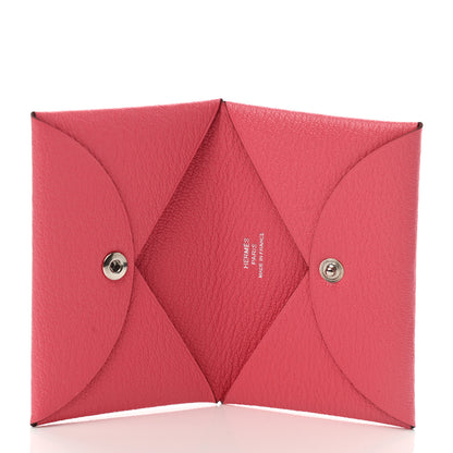 Hermes Chevre Mysore Calvi Card Case Rose Lipstick 5 of 7