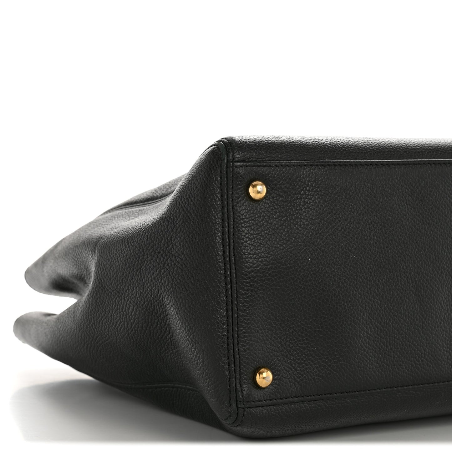 Calfskin Cerf Executive Shopper Tote Black