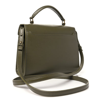 Saint Laurent Grain de Poudre Mini Classic Monogram Cassandra Top Handle Olive 3 of 10
