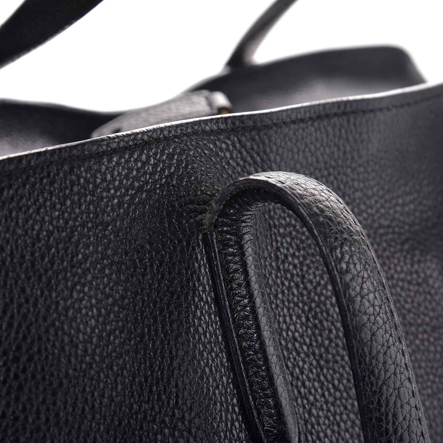 Pebbled Calfskin Large Skull Padlock Zip Around Tote Black
