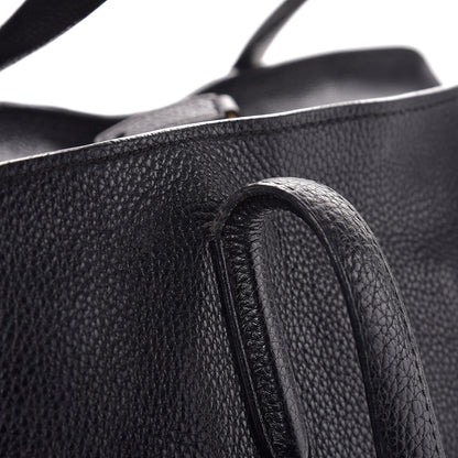 Alexander McQueen Pebbled Calfskin Large Skull Padlock Zip Around Tote Black 12 of 19