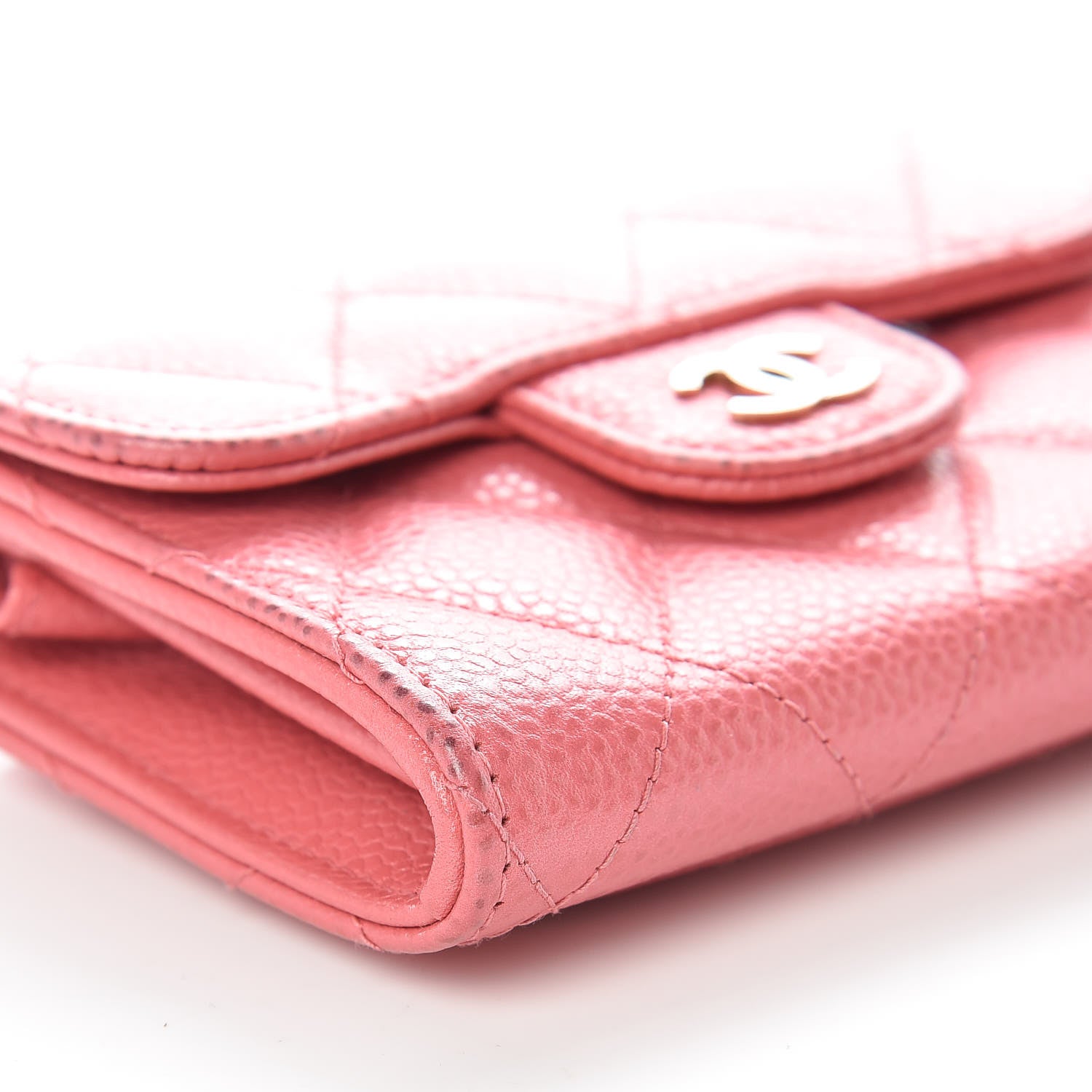 Chanel Caviar Quilted Flap Card Holder Pink 9 of 13