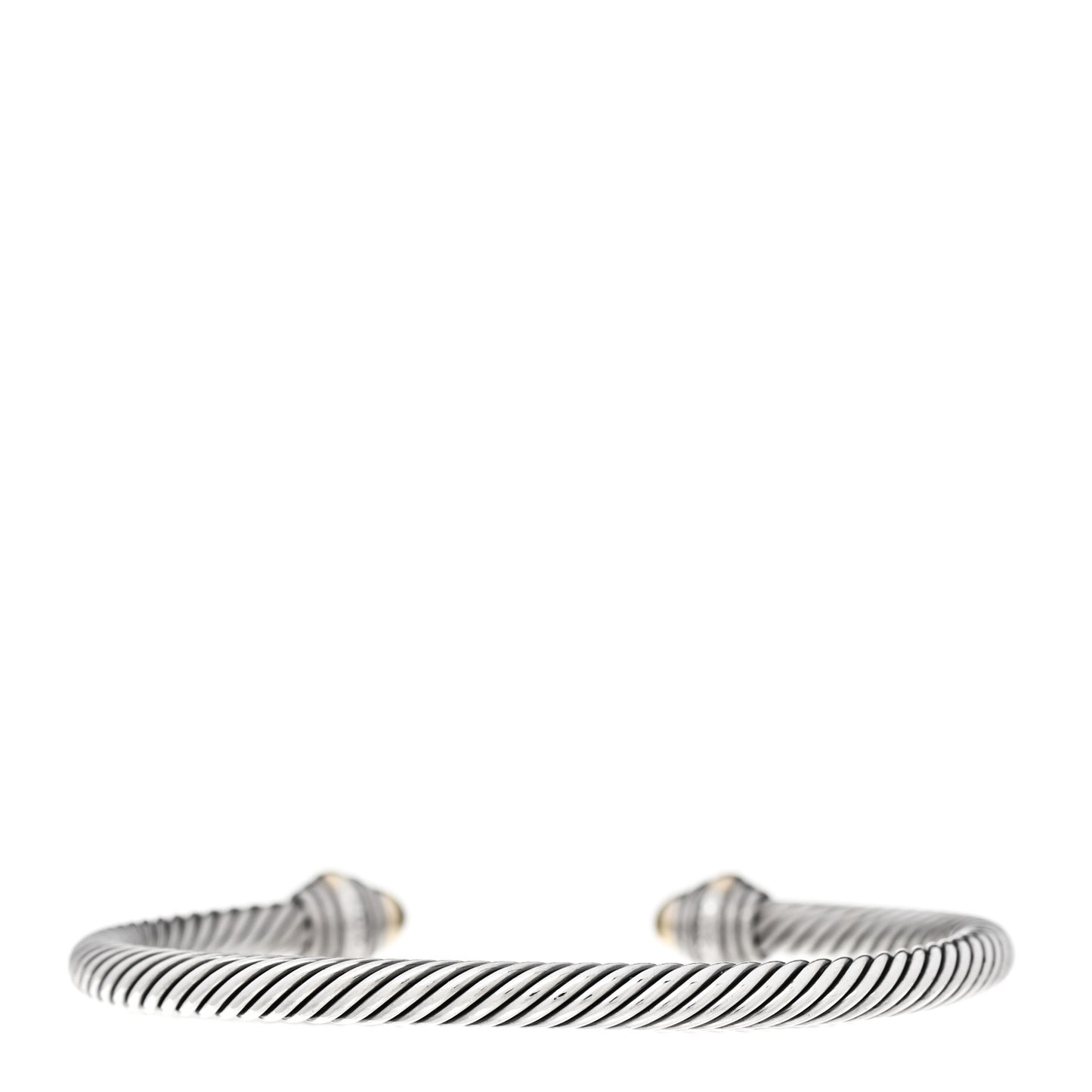Sterling Silver 14K Yellow Gold 5mm Cable Classics Dome Bracelet