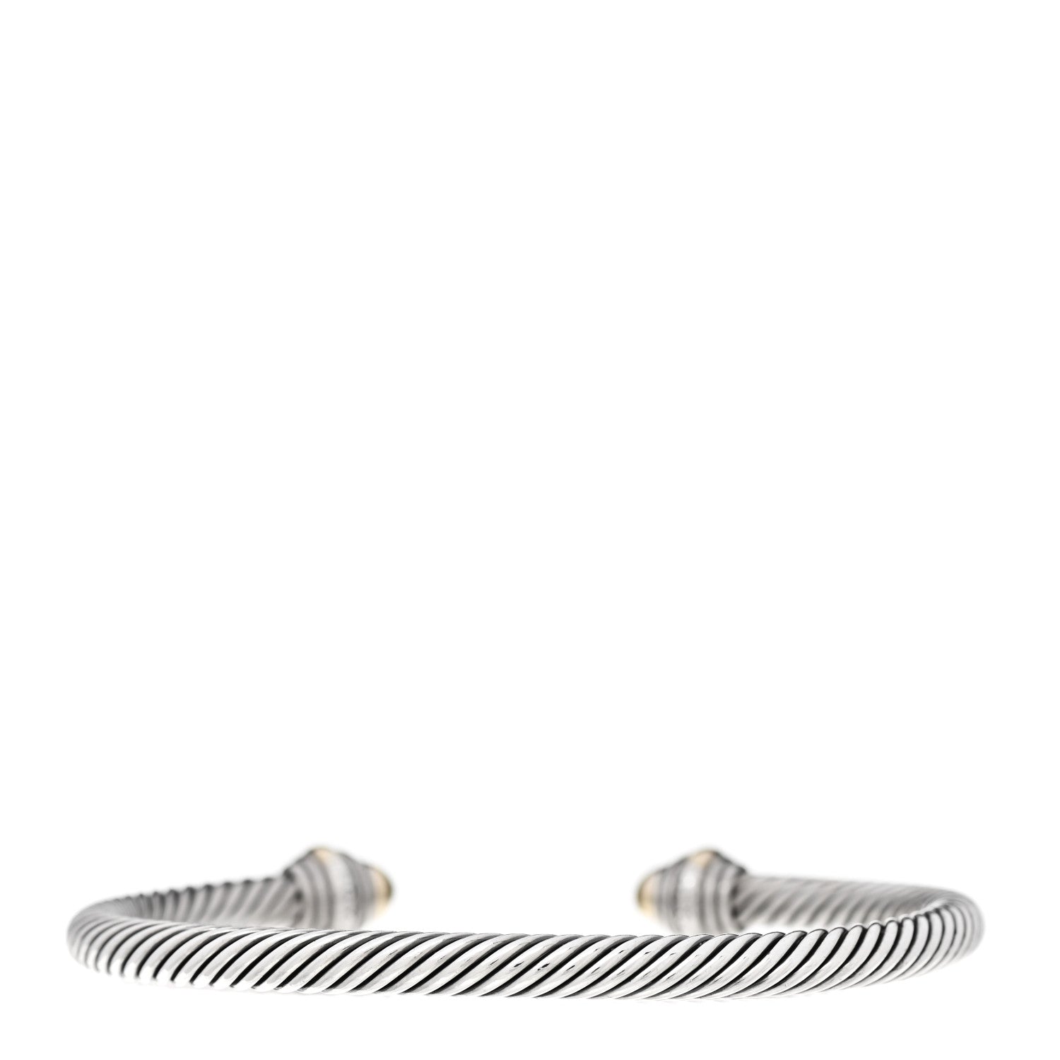 David Yurman Sterling Silver 14K Yellow Gold 5mm Cable Classics Dome Bracelet 2 of 4