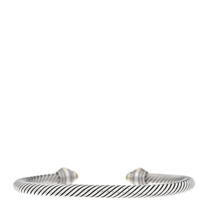 David Yurman Sterling Silver 14K Yellow Gold 5mm Cable Classics Dome Bracelet 2 of 4