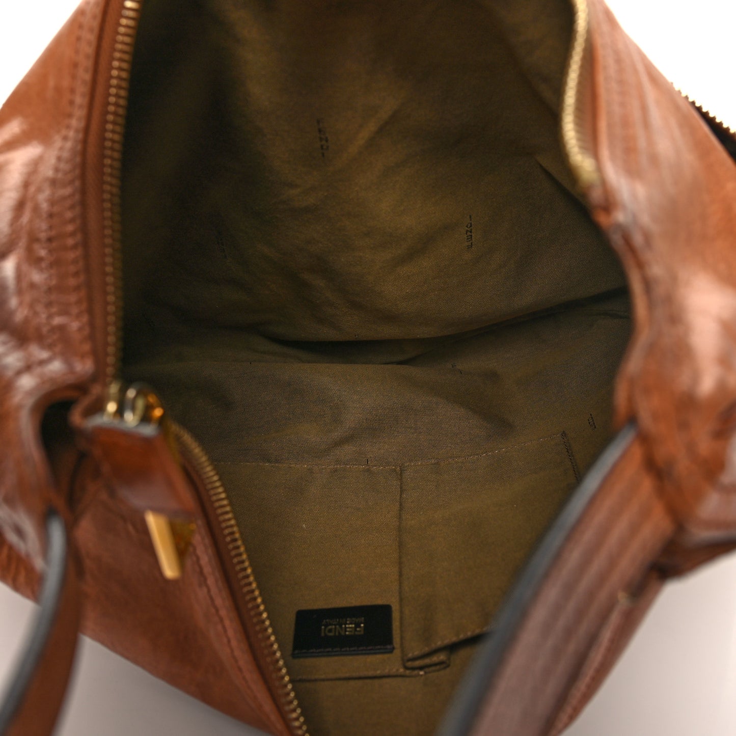 Sheepskin Zipper Hobo Brown