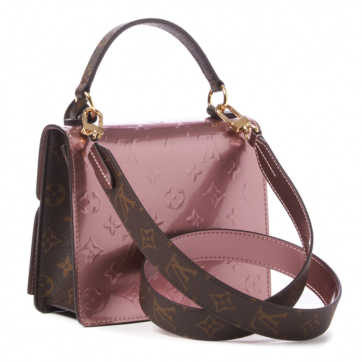 Louis Vuitton Vernis Monogram Spring Street Rose Pale Metallise 2 of 7