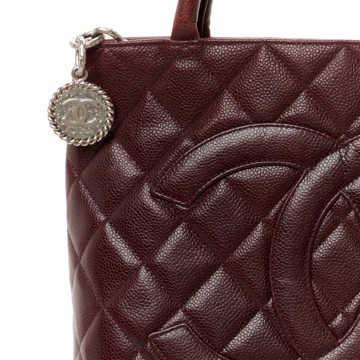 Chanel Caviar Quilted Medallion Tote Bordeaux 8 of 13