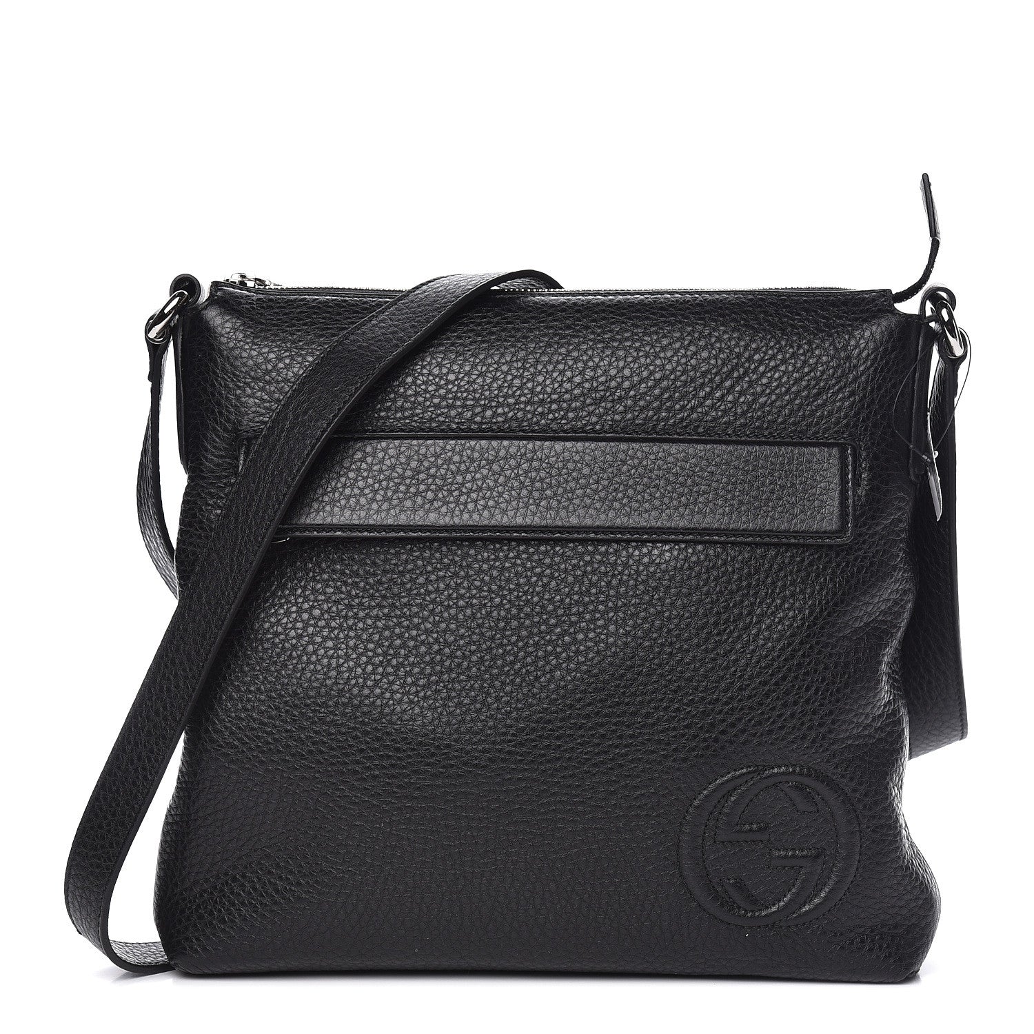 Gucci Pebbled Calfskin Medium Soho Messenger Bag Black 1 of 10