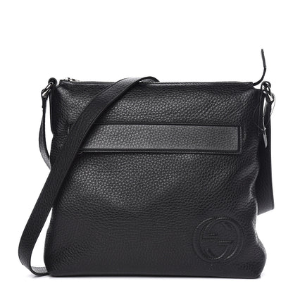 Gucci Pebbled Calfskin Medium Soho Messenger Bag Black 1 of 10