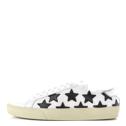 Saint Laurent Calfskin Star Court Sneakers 39.5 White Black 1 of 11