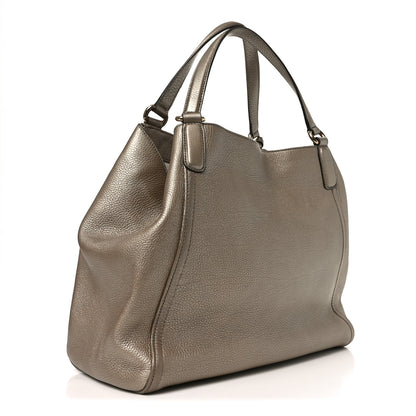 Gucci Metallic Pebbled Calfskin Medium Soho Shoulder Bag Golden Beige 3 of 10