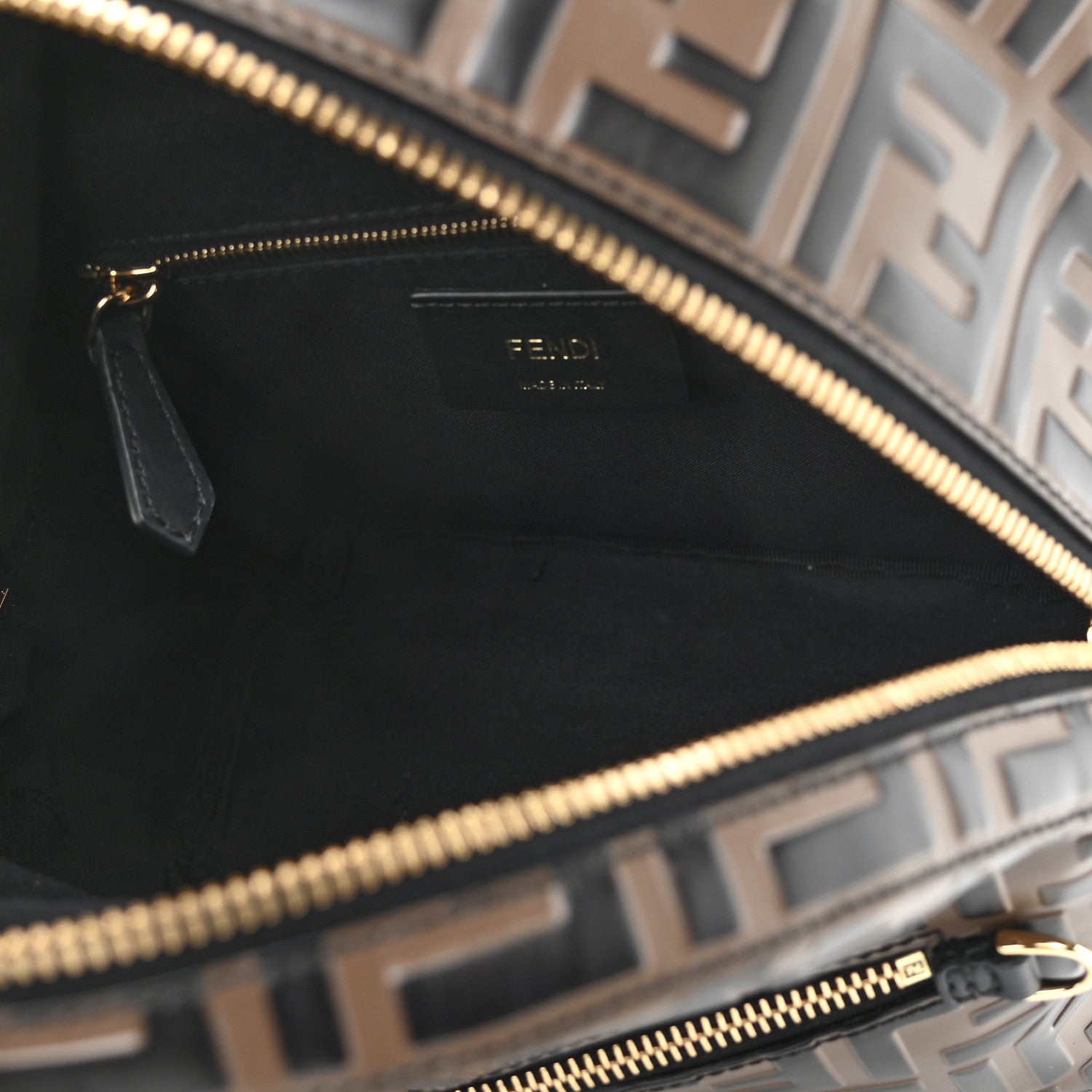 Fendi Vitello Bi-Color FF 1974 Embossed Mini Backpack Maya Black 5 of 10