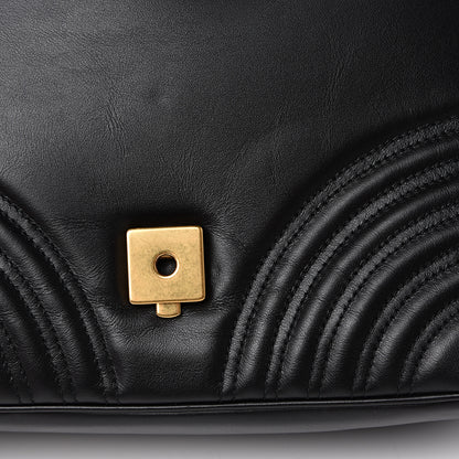Gucci Calfskin Matelasse Small GG Marmont Top Handle Shoulder Bag Black 8 of 11