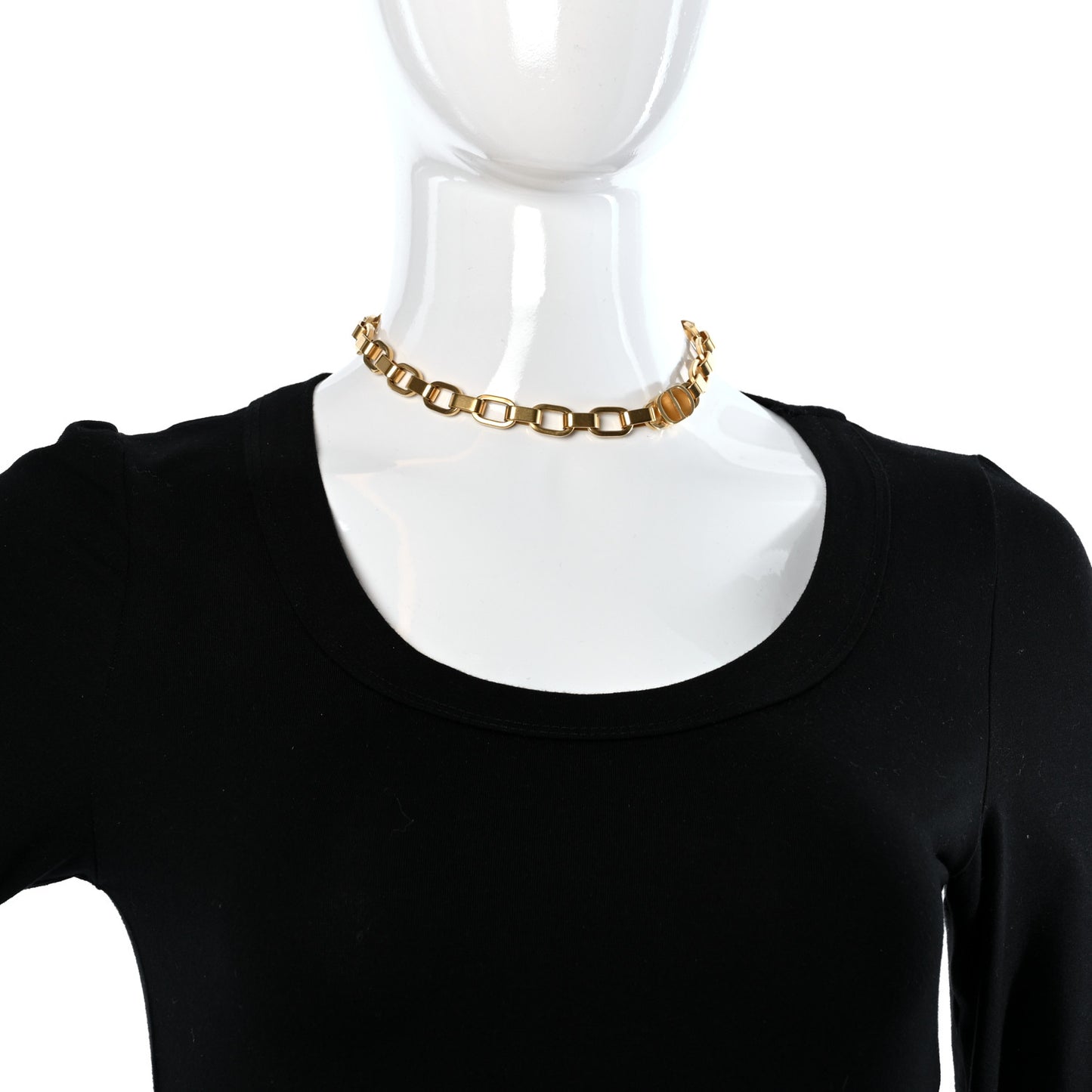 Metal 30 Montaigne Chain Choker Necklace Gold