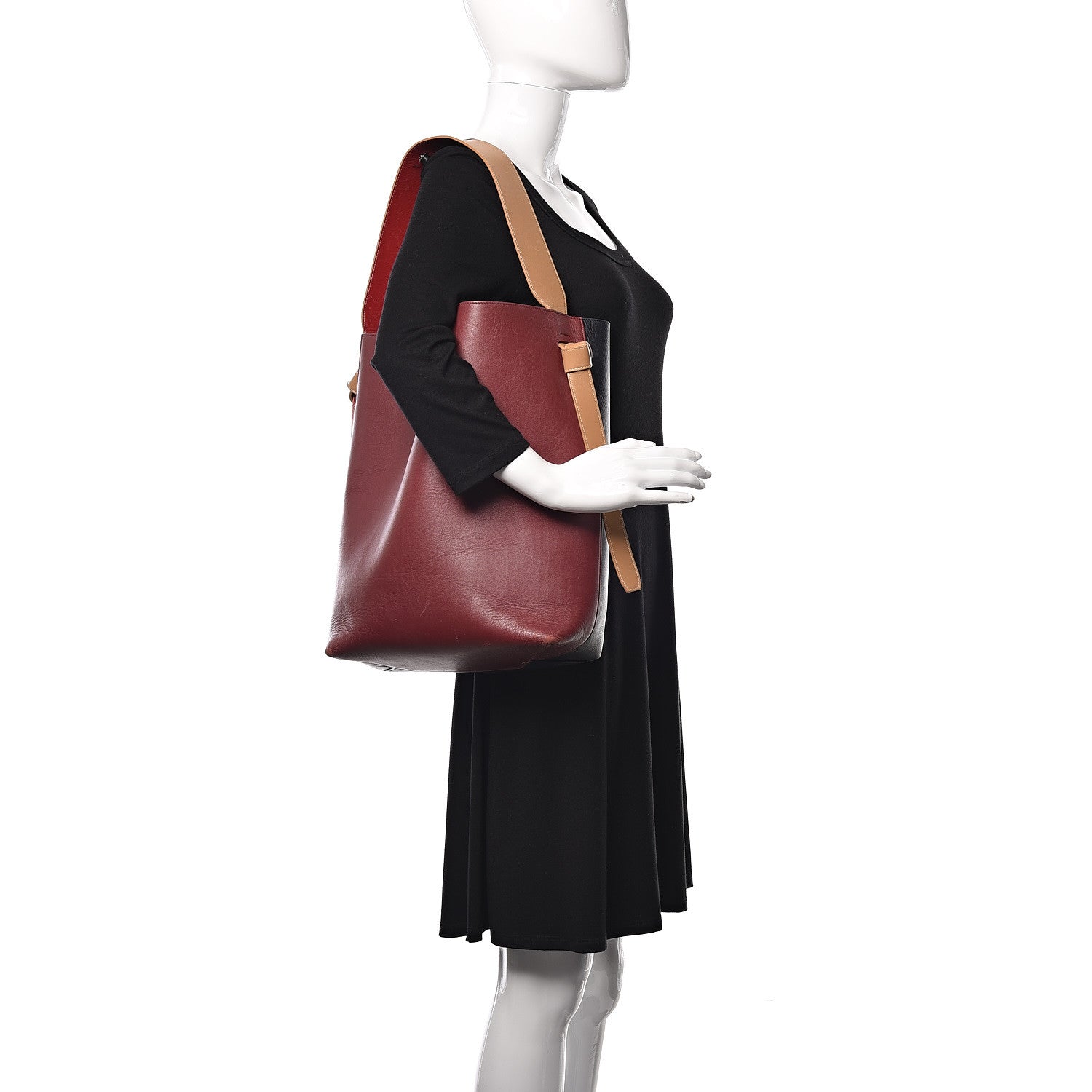 Celine Shiny Smooth Calfskin Small Twisted Cabas Dark Ruby Navy 2 of 10