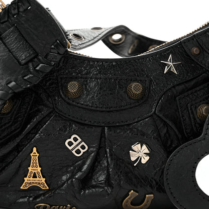Balenciaga Agneau Arena Pin Embellished Le Cagole Shoulder Bag XS Black 8 of 10