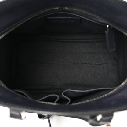 Alexander McQueen Pebbled Calfskin Small Skull Padlock Zip Around Tote Navy 5 of 11